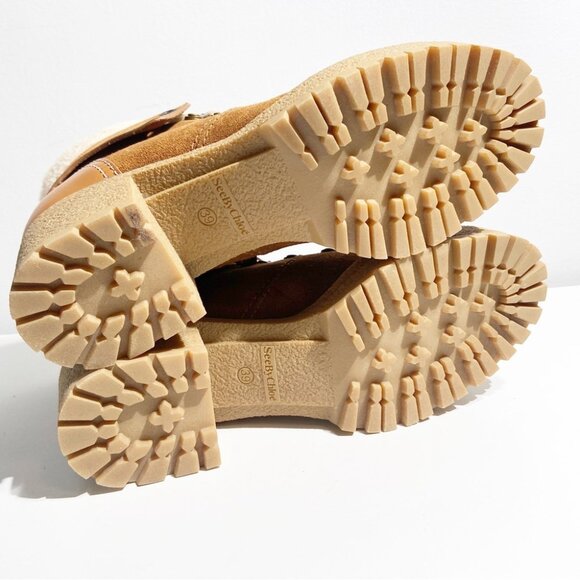 See by Chloé Women's Eileen Shearling Hiking Boots Sie 39 - Picture 6 of 9